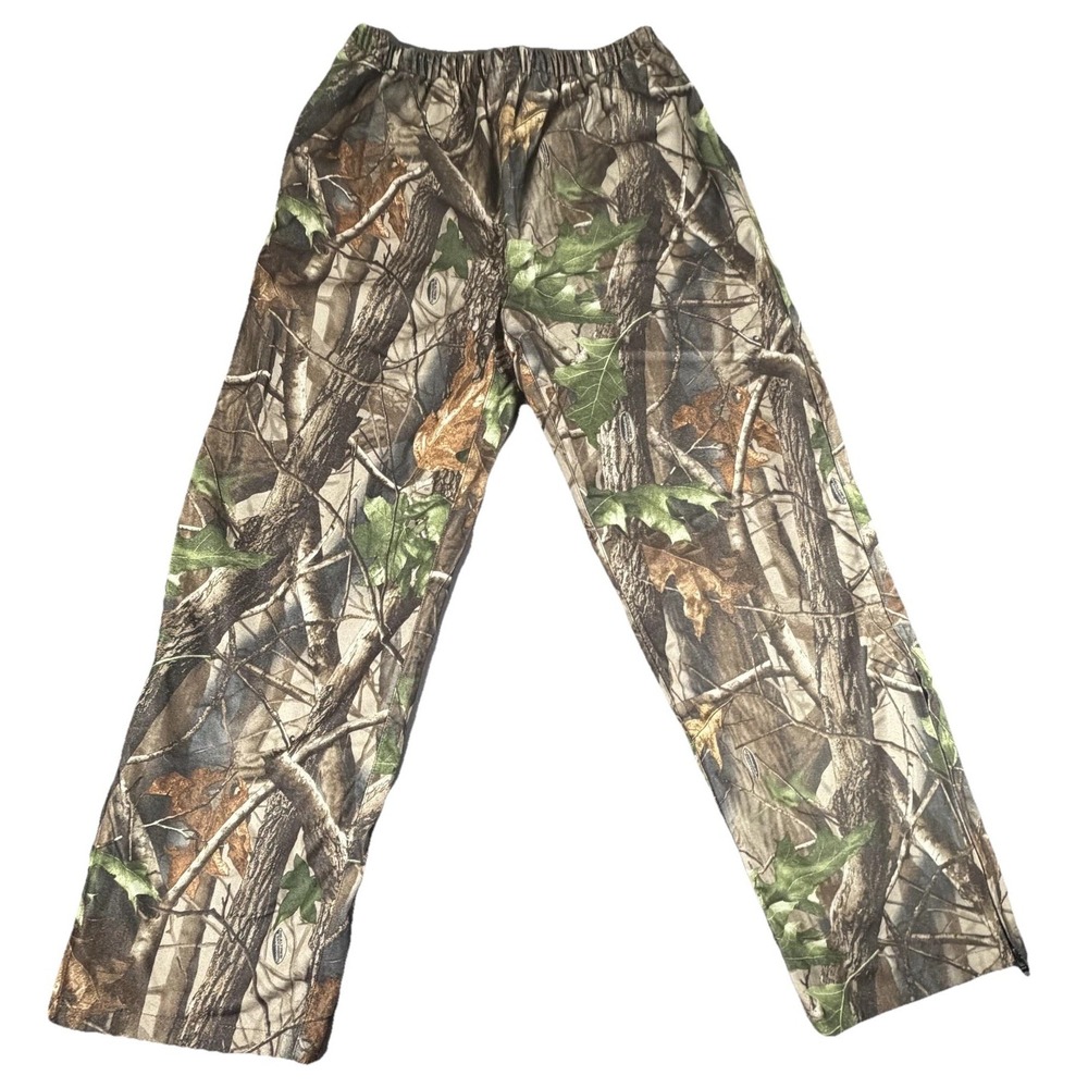 RedHead Rain Pants Youth Large Green Camo Fleece Lined Waterproof Hunting